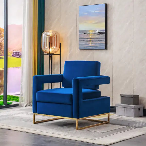 Velvet Accent Chair with Stainless Steel Legs - Modern & Elegant