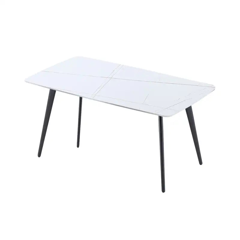 White Porcelain Dining Table - 63 Inch