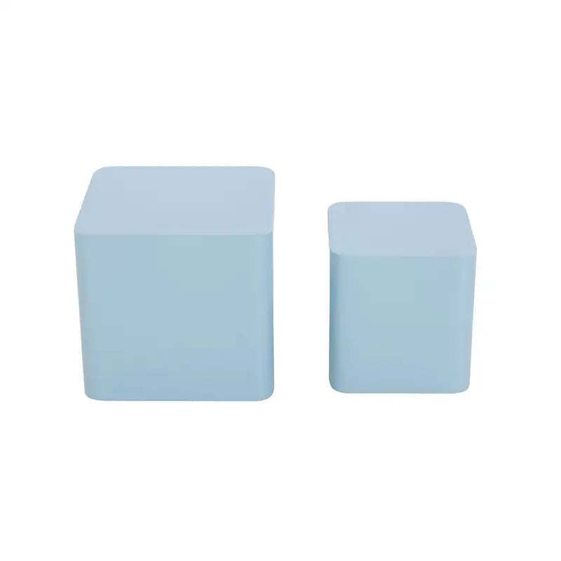 Blue MDF Nesting Side Tables (Set of 2)