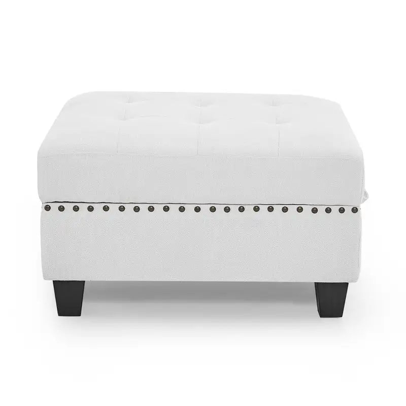 Ivory Ottoman for Modular Sectional Sofa (25.5"x31.5"x19")