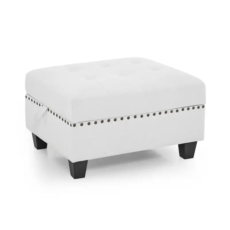 Ivory Ottoman for Modular Sectional Sofa (25.5"x31.5"x19")