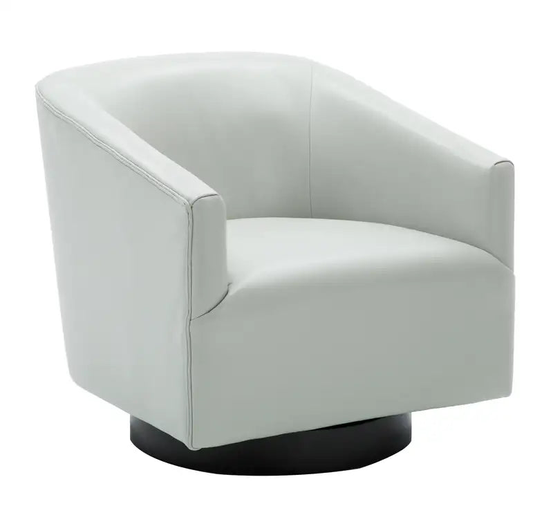 Dove Grey Swivel Chair with Wood Base - Garland