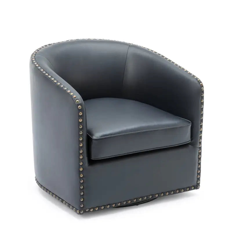 Trenton Midnight Blue Swivel Armchair