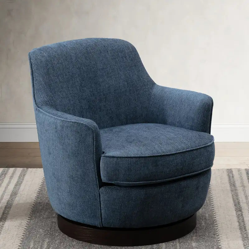 Cadet Blue Swivel Chair - Richfield Wood Base