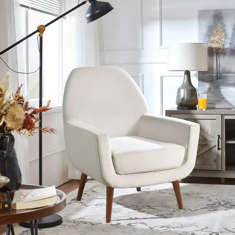 Mid-Century Modern Sea Oat Velvet Armchair - Astrid