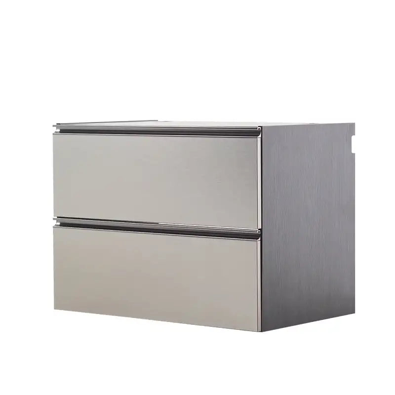 Wall-Mounted Garage Cabinet with Wood Base - Metallic Gray Nova Series