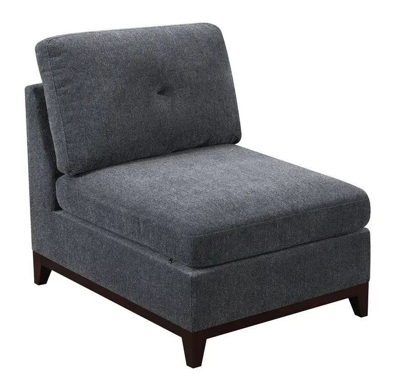 Ash Chenille Armless Chair - Modular Living Room Furniture