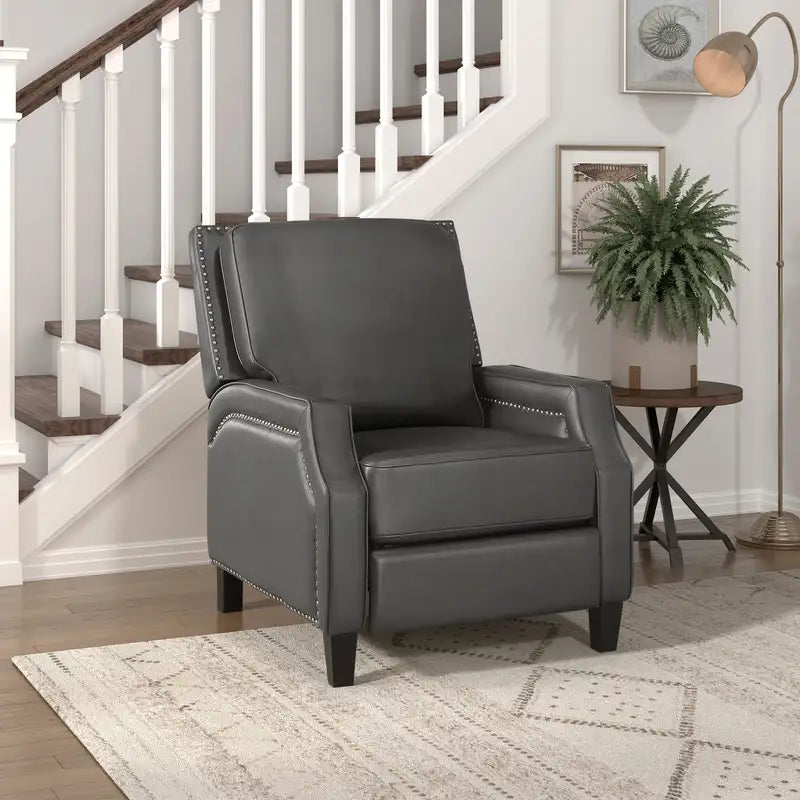 Grey Reclining Chair, Self-Reclining Motion Chair for Living Room