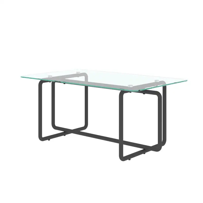 Modern Tempered Glass Coffee Table - Transparent Living Room Table