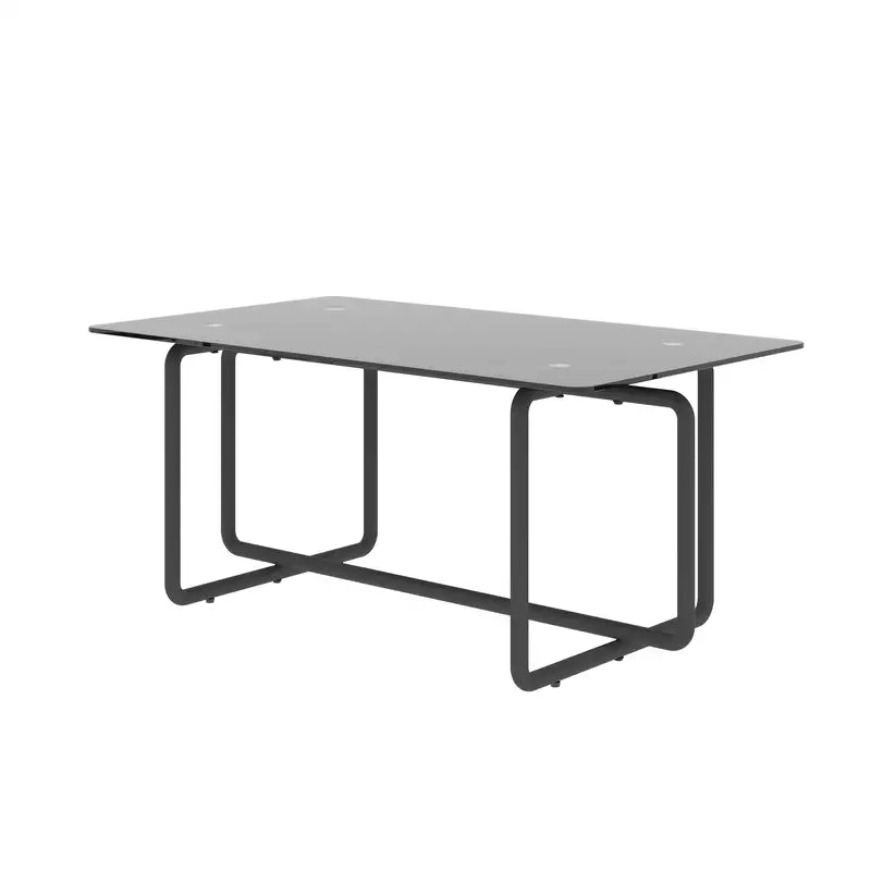 Modern Black Tempered Glass Coffee Table for Living Room