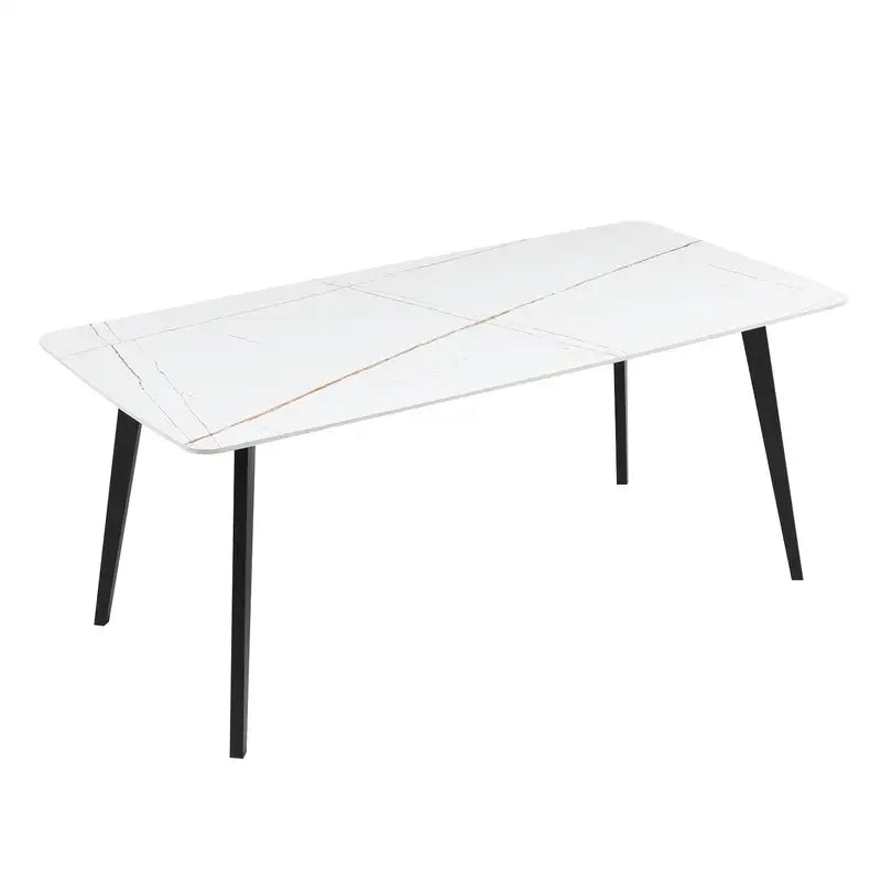 70" White Porcelain Dining Table - J3710