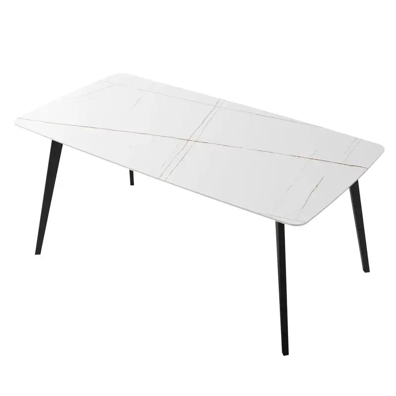 70" White Porcelain Dining Table - J3710