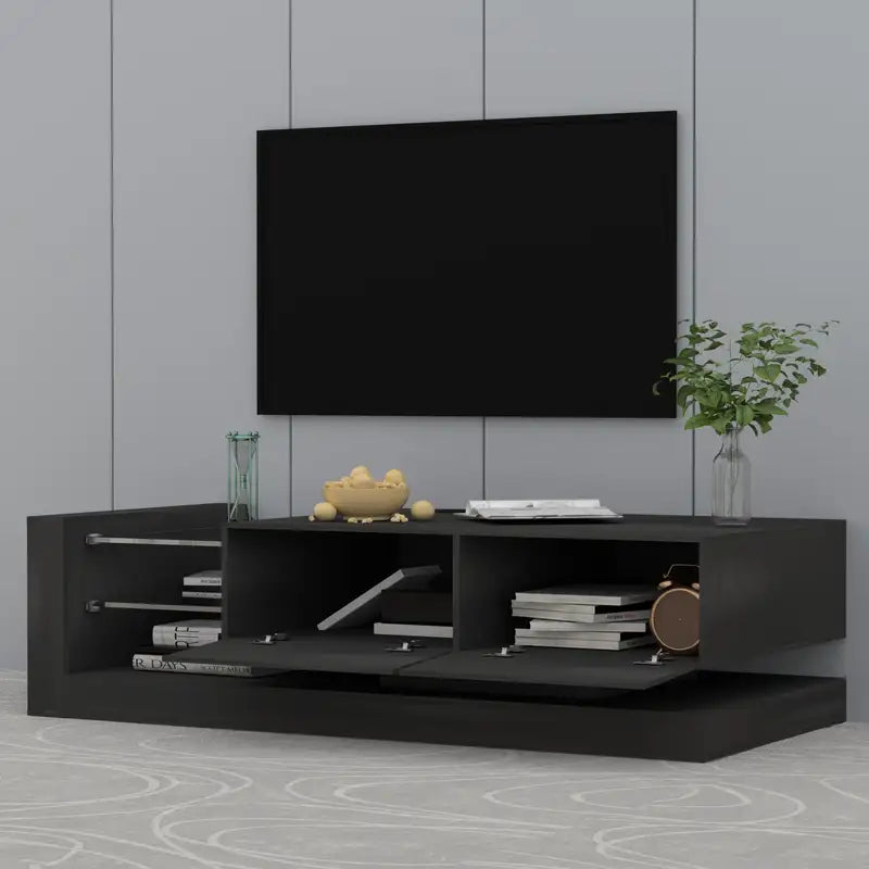 75" TV Stand with RGB LED Lights & Storage - Modern Entertainment Center