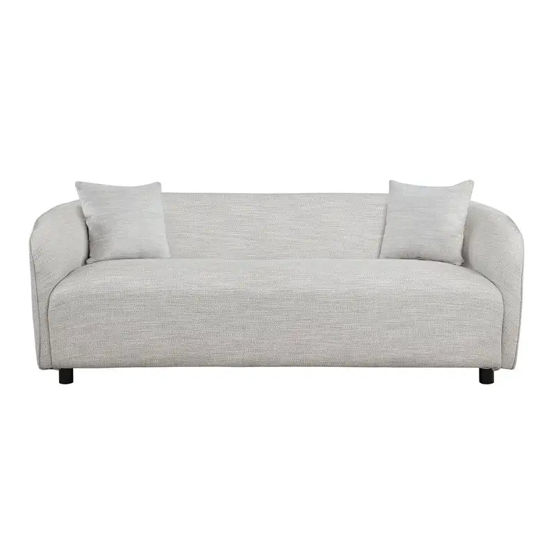 Grey Bouclé 3-Seater Sofa - Comfortable Living Room Couch