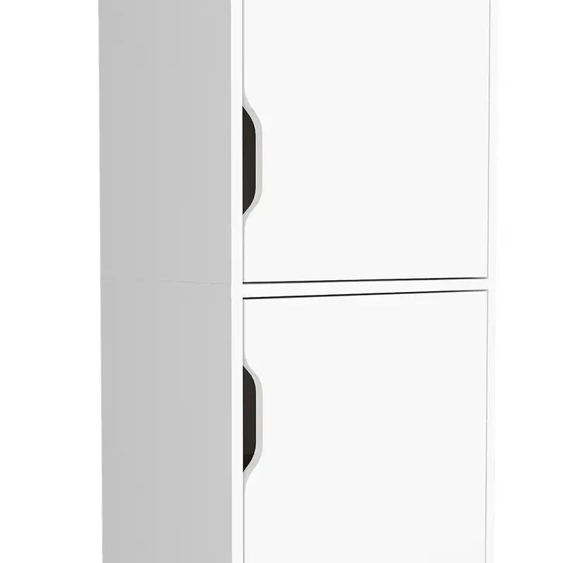 Light Oak/White Kitchen Pantry Cabinet - 4 Shelves, 2 Doors