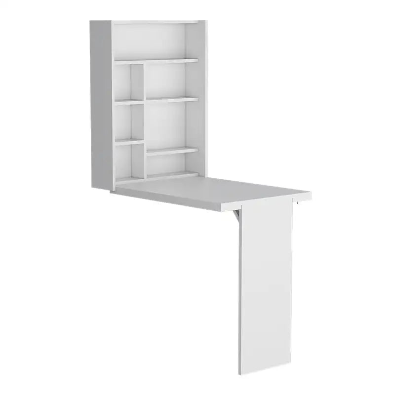 Foldable White Tacoma Table - 7 Interior Shelves