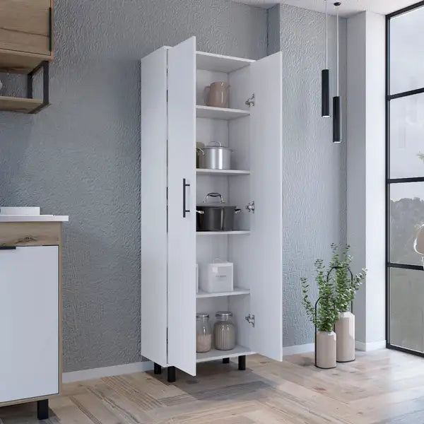 White 5-Shelf Multistorage Unit - Manacor Design