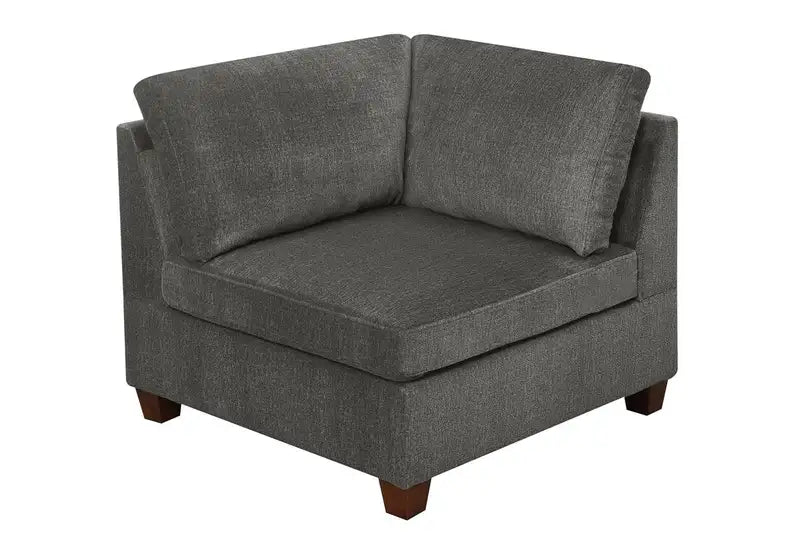 Grey Chenille Modular Corner Sofa - Living Room Furniture