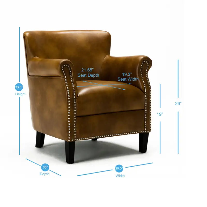 Hadley Camel Club Chair: Comfortable & Stylish Accent Chair