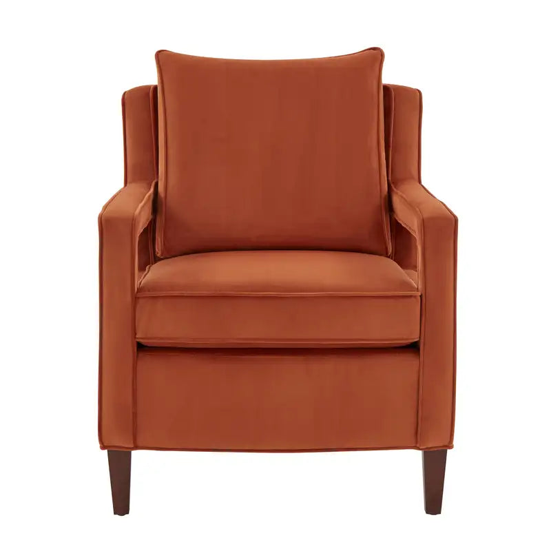 Burnt Orange Velvet Accent Chair - Alina Armchair