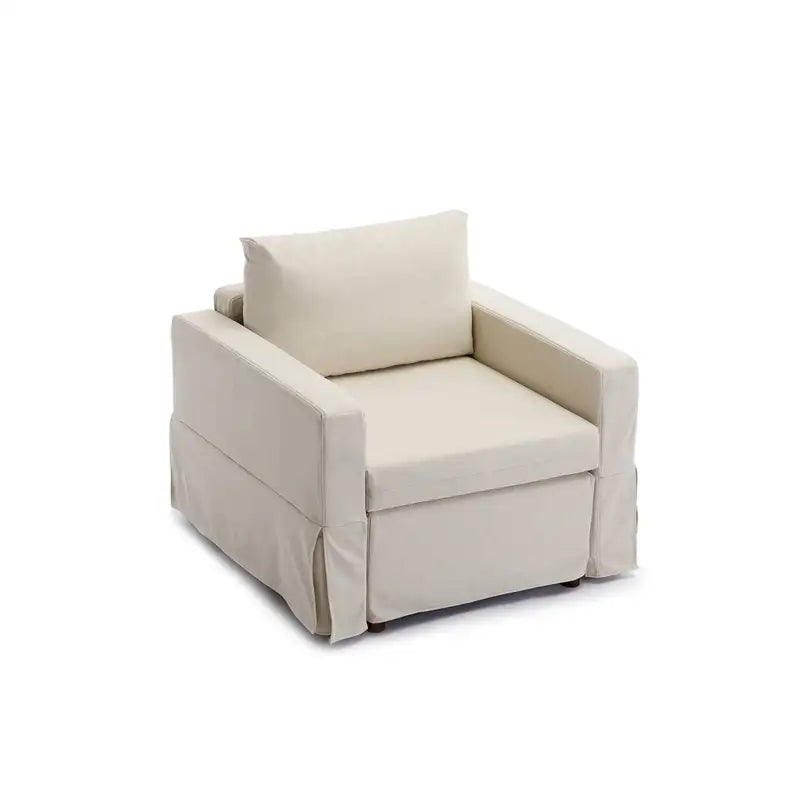 Cream Single Sofa Sectional with Removable Washable Cushions