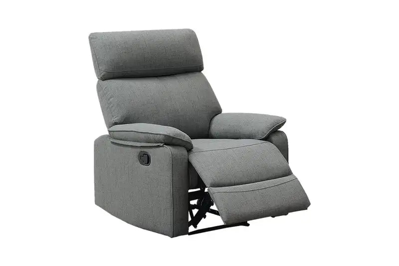 Gray Burlap Recliner Chair: Manual Motion Living Room Furniture