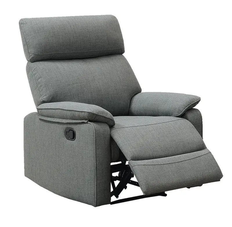 Gray Burlap Recliner Chair: Manual Motion Living Room Furniture