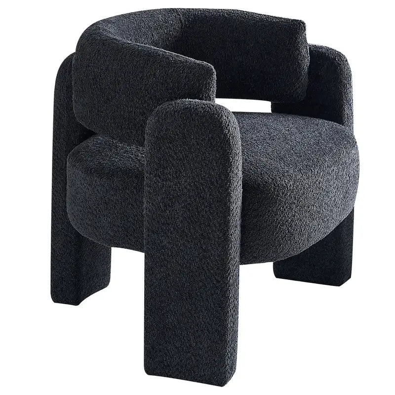 Dark Grey Boucle Accent Chair - 34.65" Wide