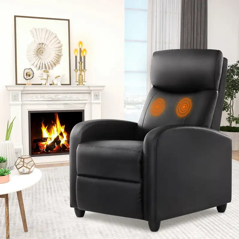 Massage Recliner Chair - PU Leather Home Theater Seating with Lumbar Support