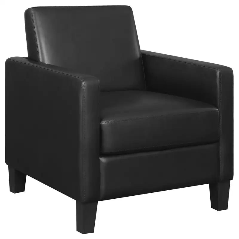 Black Upholstered Accent Chair with Cushion Back