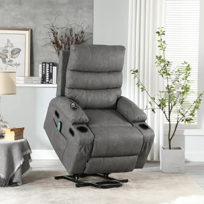 Power Lift Recliner Chair for Seniors - Heated Massage, Wide Seat, Remote