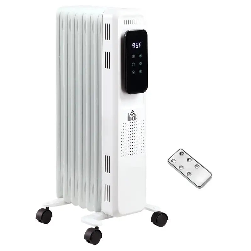 1500W Electric Space Heater, 161 sq ft, 3 Heat Settings, Remote & Timer, White