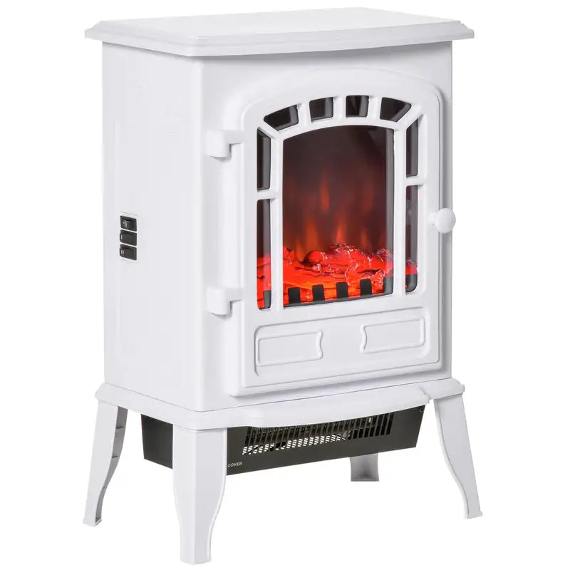 HOMCOM 22" Electric Fireplace Stove - Realistic Flame, 750W/1500W, Overheat Protection