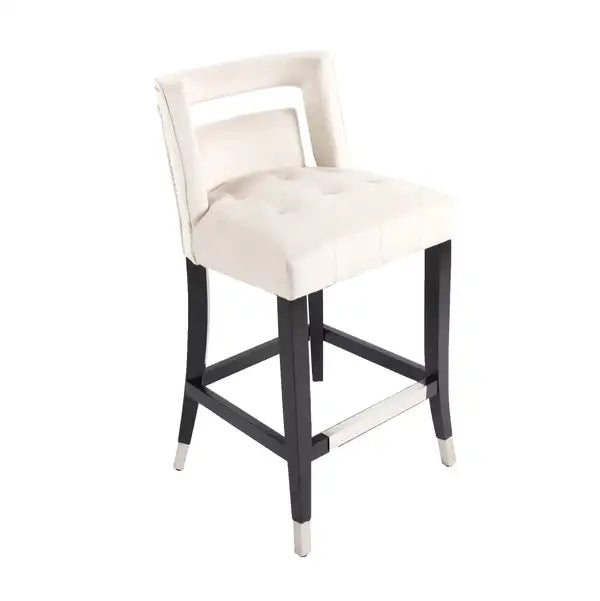 Suede Velvet Barstools with Nailheads - 26" Set of 2