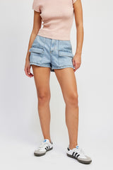 Denim Cargo Shorts