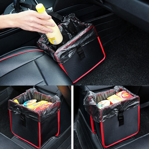 Practical Foldable oxford car storage bag for toys clothes seat buckles wastebasket