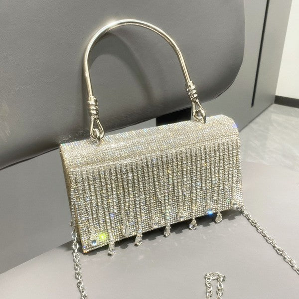 Elegant Rhinestone Fringe Evening Bag - Minihomy