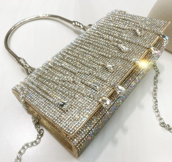 Elegant Rhinestone Fringe Evening Bag - Minihomy