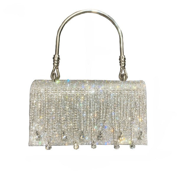 Elegant Rhinestone Fringe Evening Bag - Minihomy