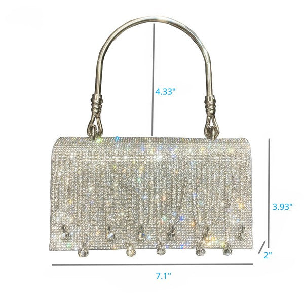 Elegant Rhinestone Fringe Evening Bag - Minihomy