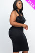 Plus Size Solid Strapless Tube Bodycon Midi Dress - Minihomy