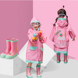 Raincoats for children with large brim