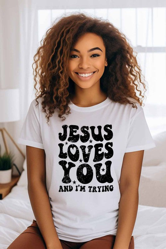 Jesus Loves You Graphic Tee - Minihomy