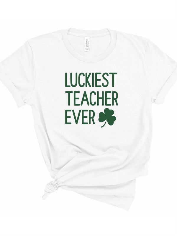 Luckiest Teacher Ever St. Patrick's Day Graphic Tee - Minihomy