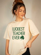 Luckiest Teacher Ever St. Patrick's Day Graphic Tee - Minihomy