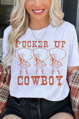 Pucker Up Cowboy Western Country Graphic Tee