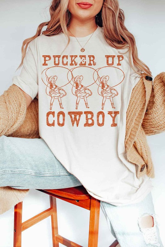 Pucker Up Cowboy Western Country Graphic Tee