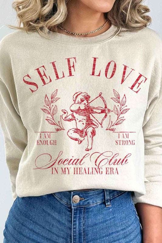 Self Love Valentines Graphic Sweatshirt