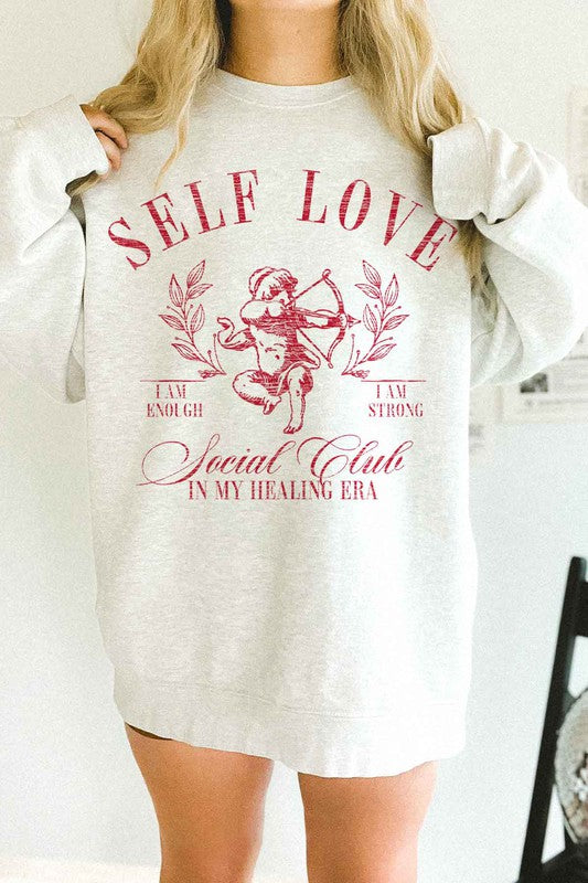 Self Love Valentines Oversized Sweatshirt