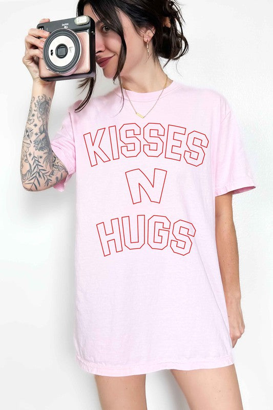 Kisses And Hugs Valentines Graphic Tee